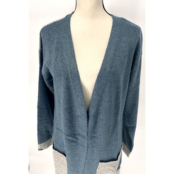 Stitch Fix Lety & Me Cardigan Blue/Gray Color Block Open front LongSleeve Size M - Picture 2 of 9